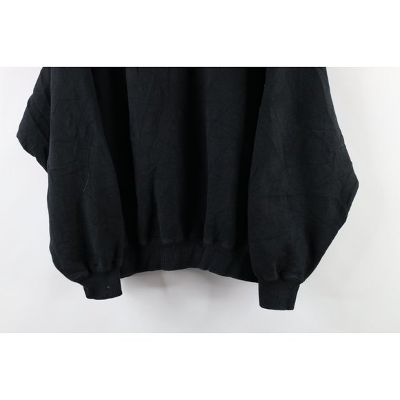 Vintage 90s Chevignon Large Faded Boxy Fit Spell Out Crewneck Sweatshirt Black - Picture 7 of 7